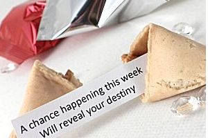 wedding fortune cookies with traditional fortunes inside